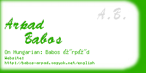 arpad babos business card